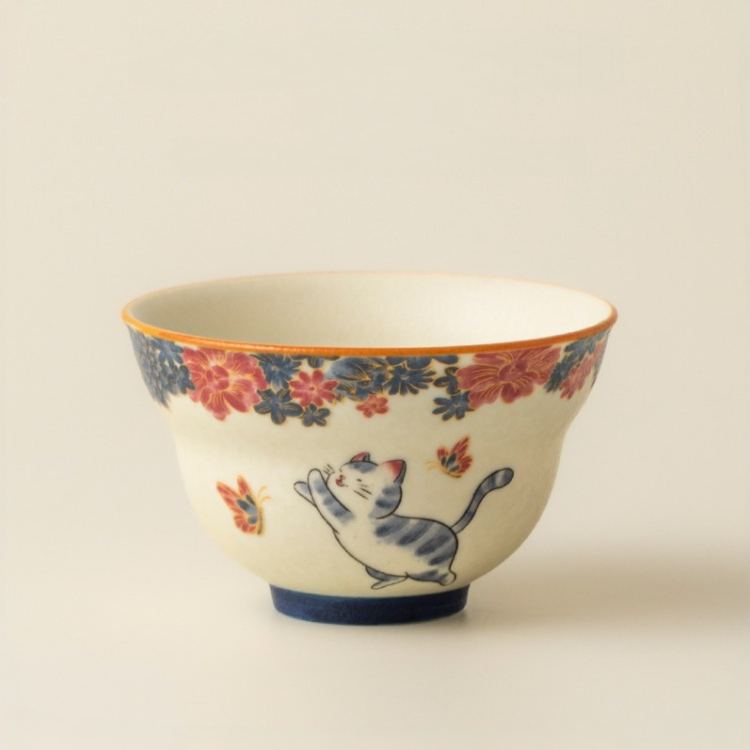 White Cat Ceramic Tea Cup 75ml