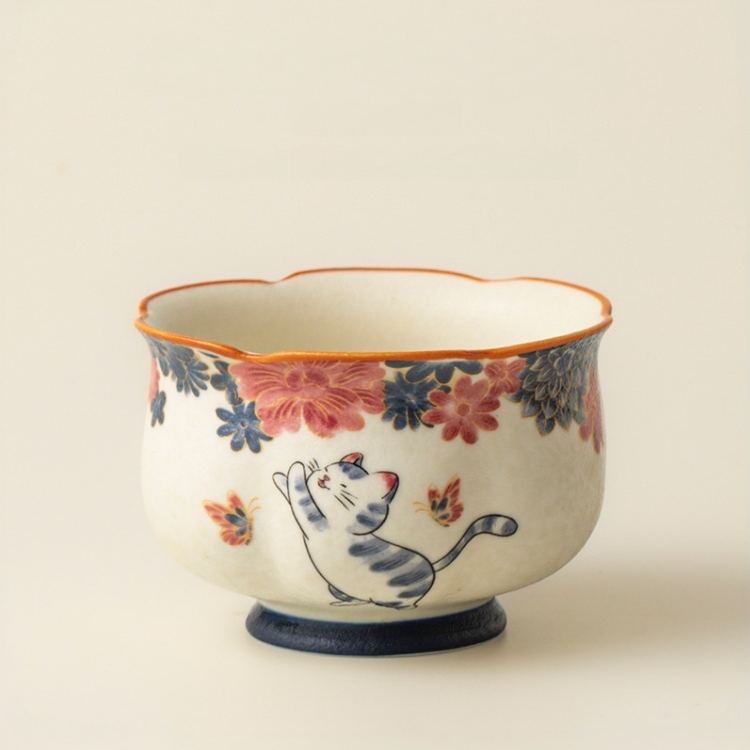 White Cat Tea Cups 5 Styles Optional