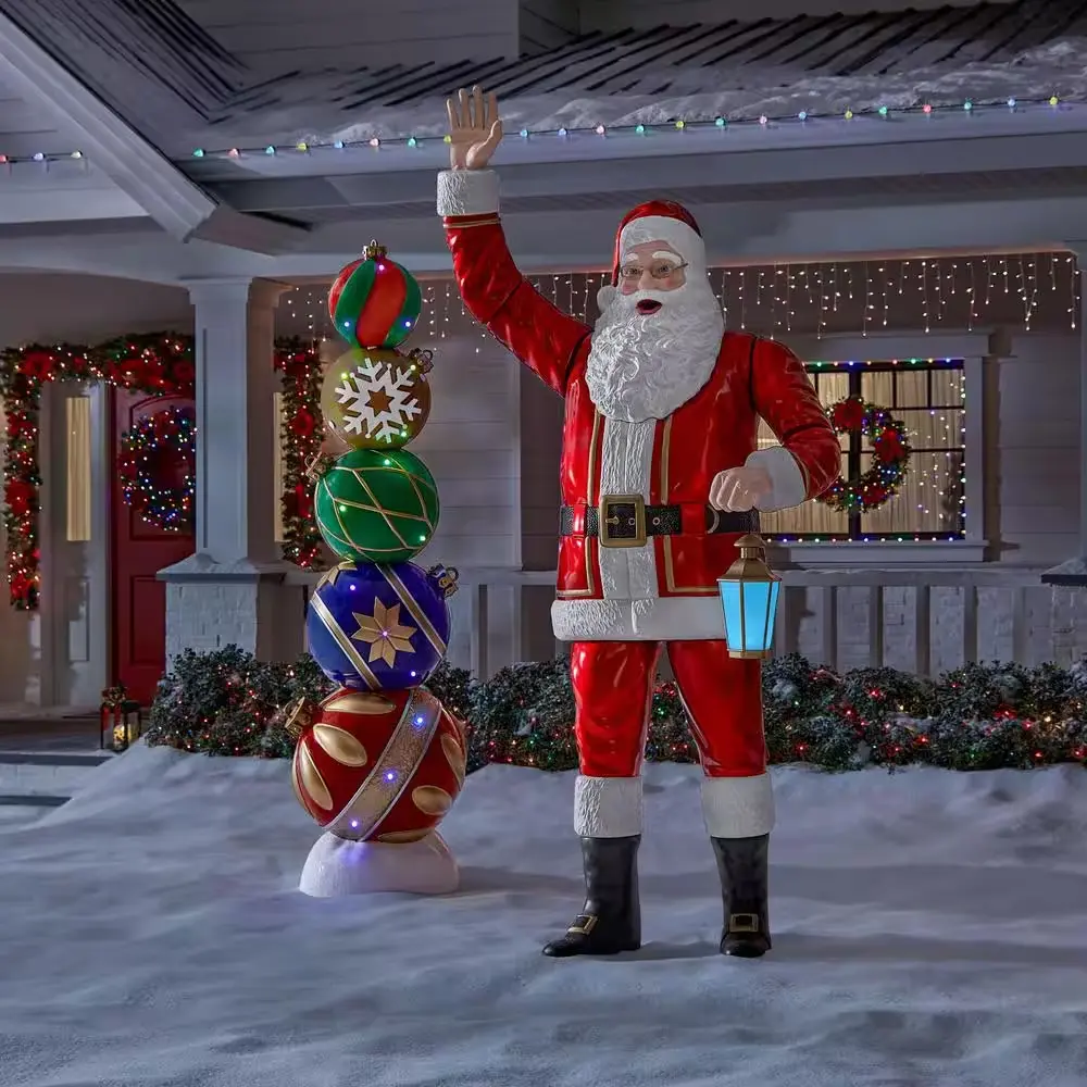 🔥【Buy 2 Free Shipping】🔥8 FT-Giant-Sized LED Towering Santa with Multi-Color Lantern - www.ntragsenseetteil.com