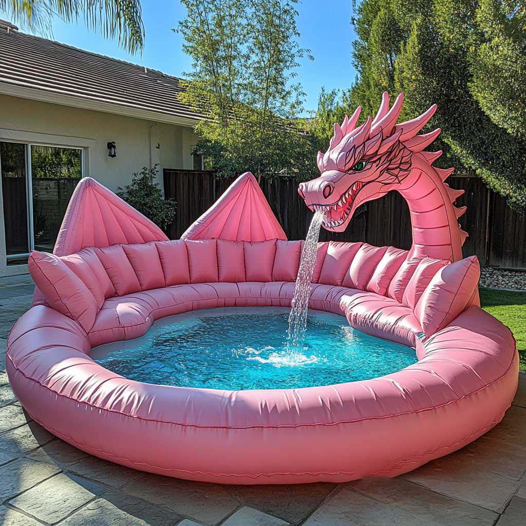 Inflatable Dragon Sofa Pool