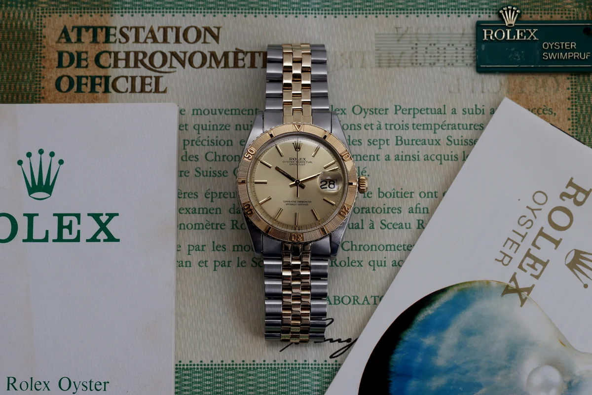Rolex DateJust Turn-O-Graph | Ref. 1625 | Acciaio inossidabile e oro giallo 18K | Con scatola e documenti originali | 1971