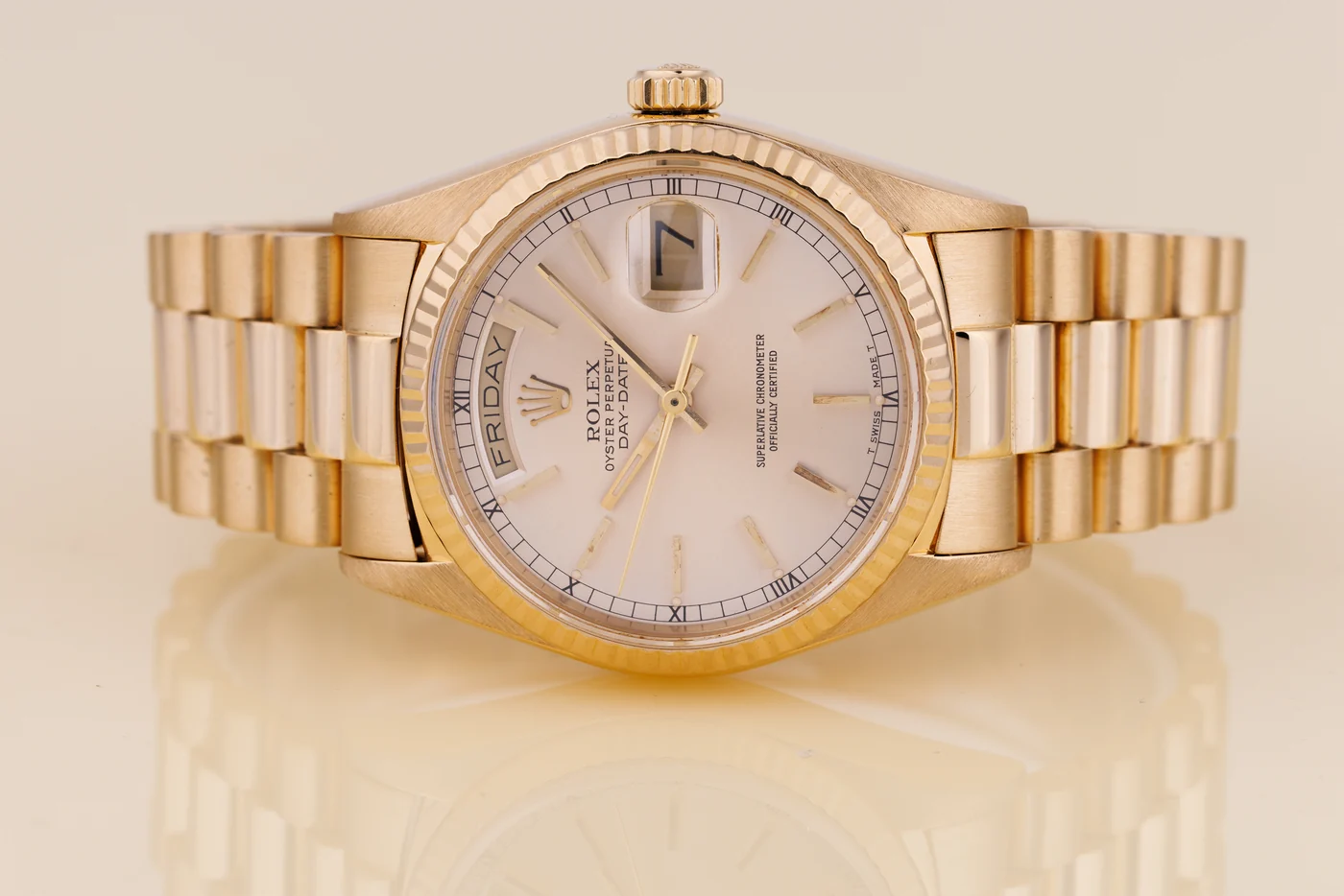 Rolex Day-Date | Ref. 18038 | Quadrante argentato | Oro giallo 18 carati | 1987