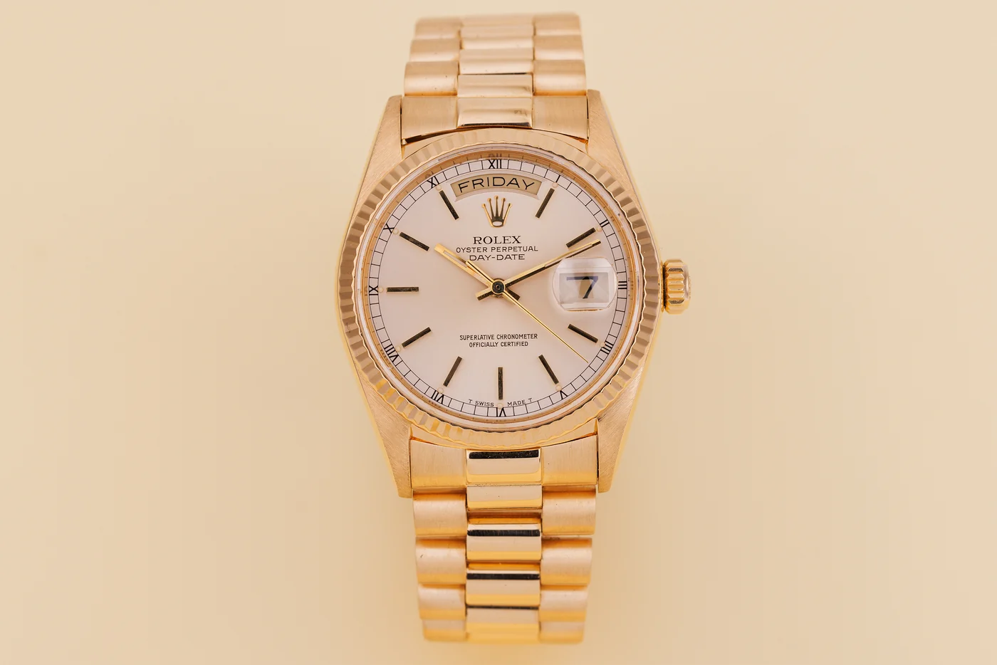 Rolex Day-Date | Ref. 18038 | Quadrante argentato | Oro giallo 18 carati | 1987