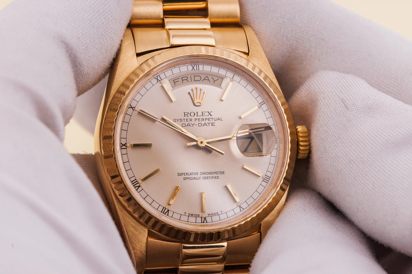 Rolex Day-Date | Ref. 18038 | Quadrante argentato | Oro giallo 18 carati | 1987