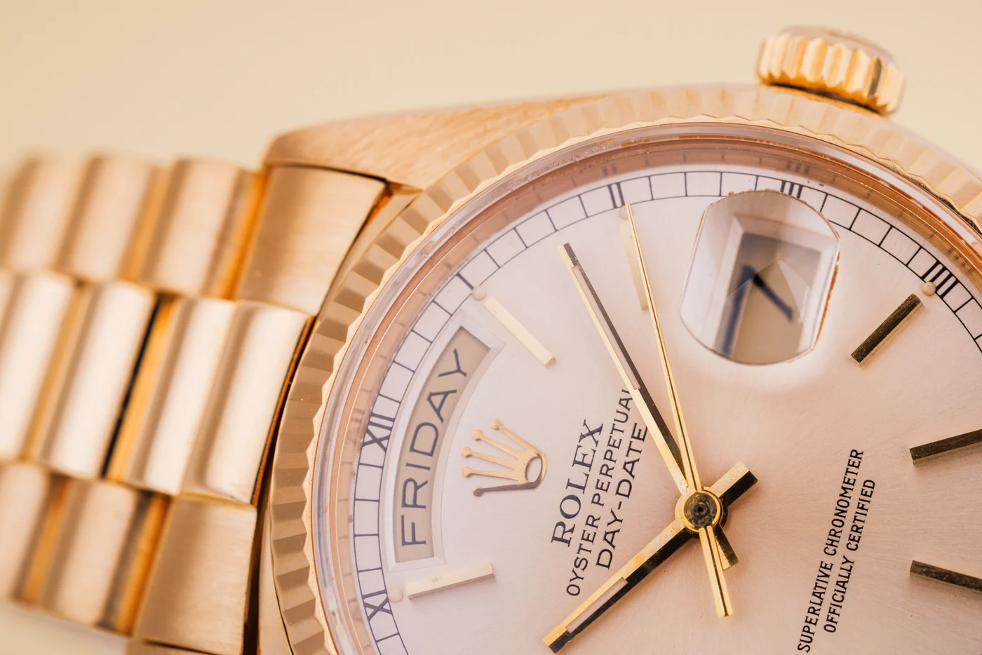 Rolex Day-Date | Ref. 18038 | Quadrante argentato | Oro giallo 18 carati | 1987