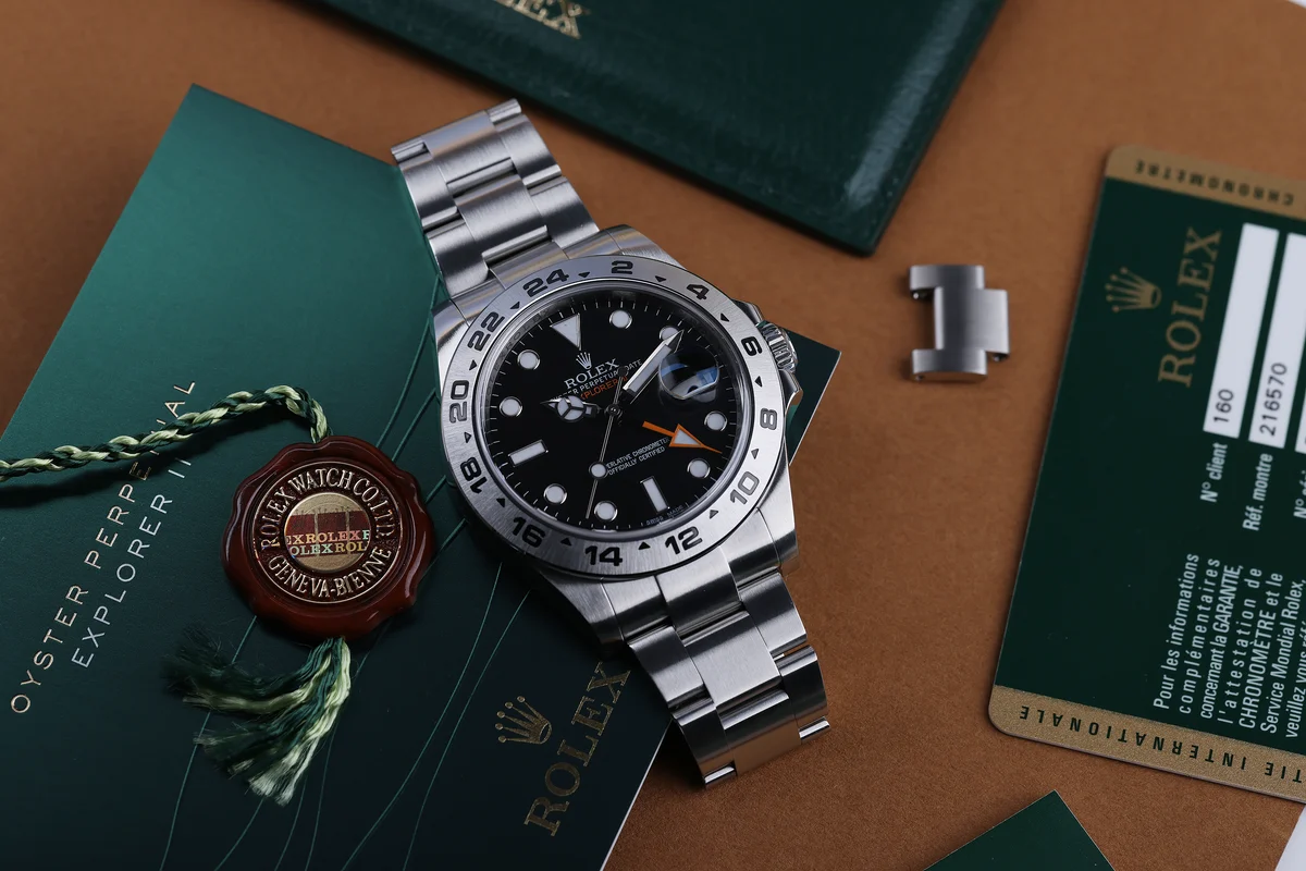 Rolex Explorer II | REF. 216570 | Quadrante nero | Acciaio inossidabile | 2014 | Scatola e documenti originali