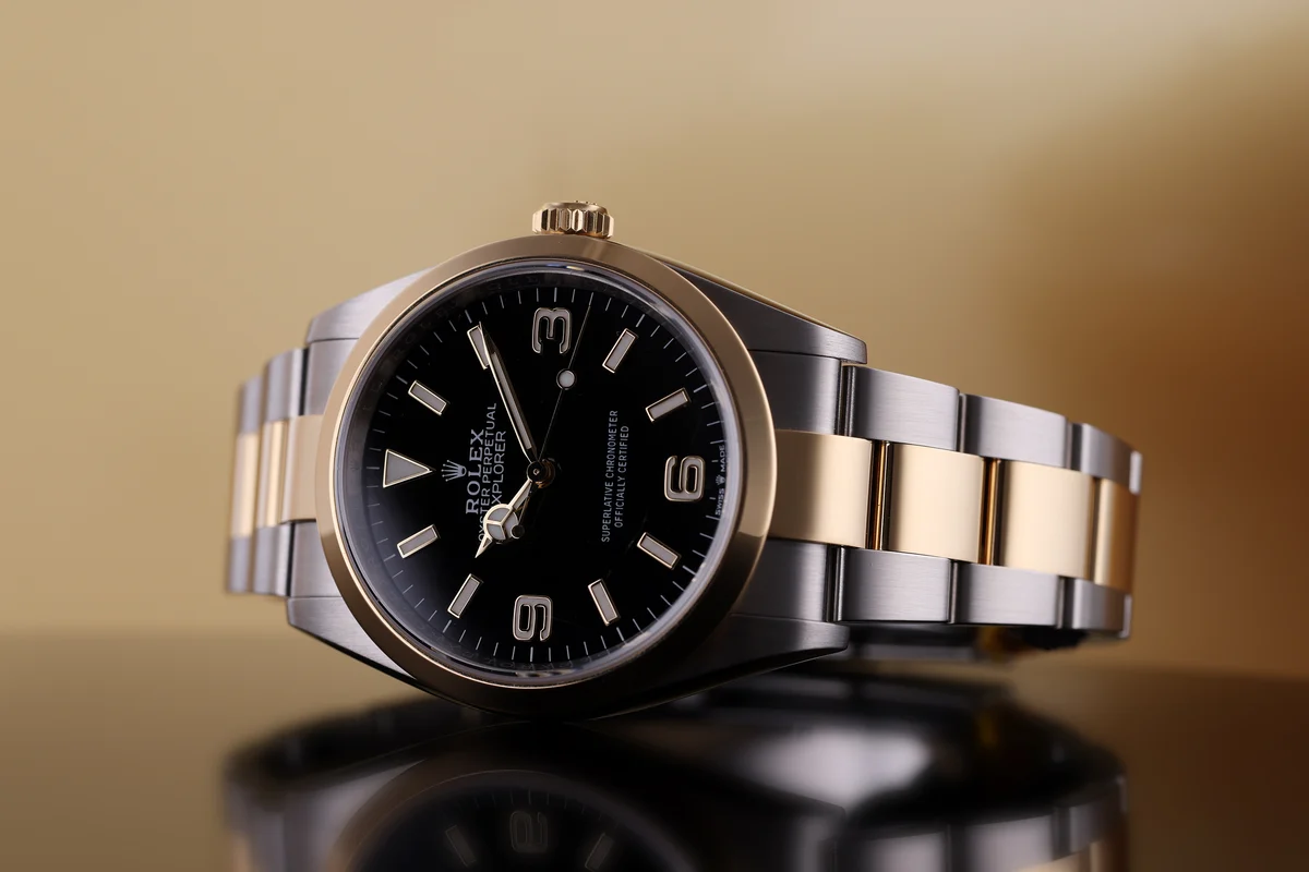 Rolex Explorer 36 | Ref. 124273 | Acciaio Oystersteel e oro giallo 18K | 36 mm | Scatola e documenti originali | 2024