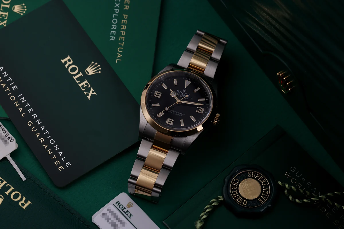 Rolex Explorer 36 | Ref. 124273 | Acciaio Oystersteel e oro giallo 18K | 36 mm | Scatola e documenti originali | 2024