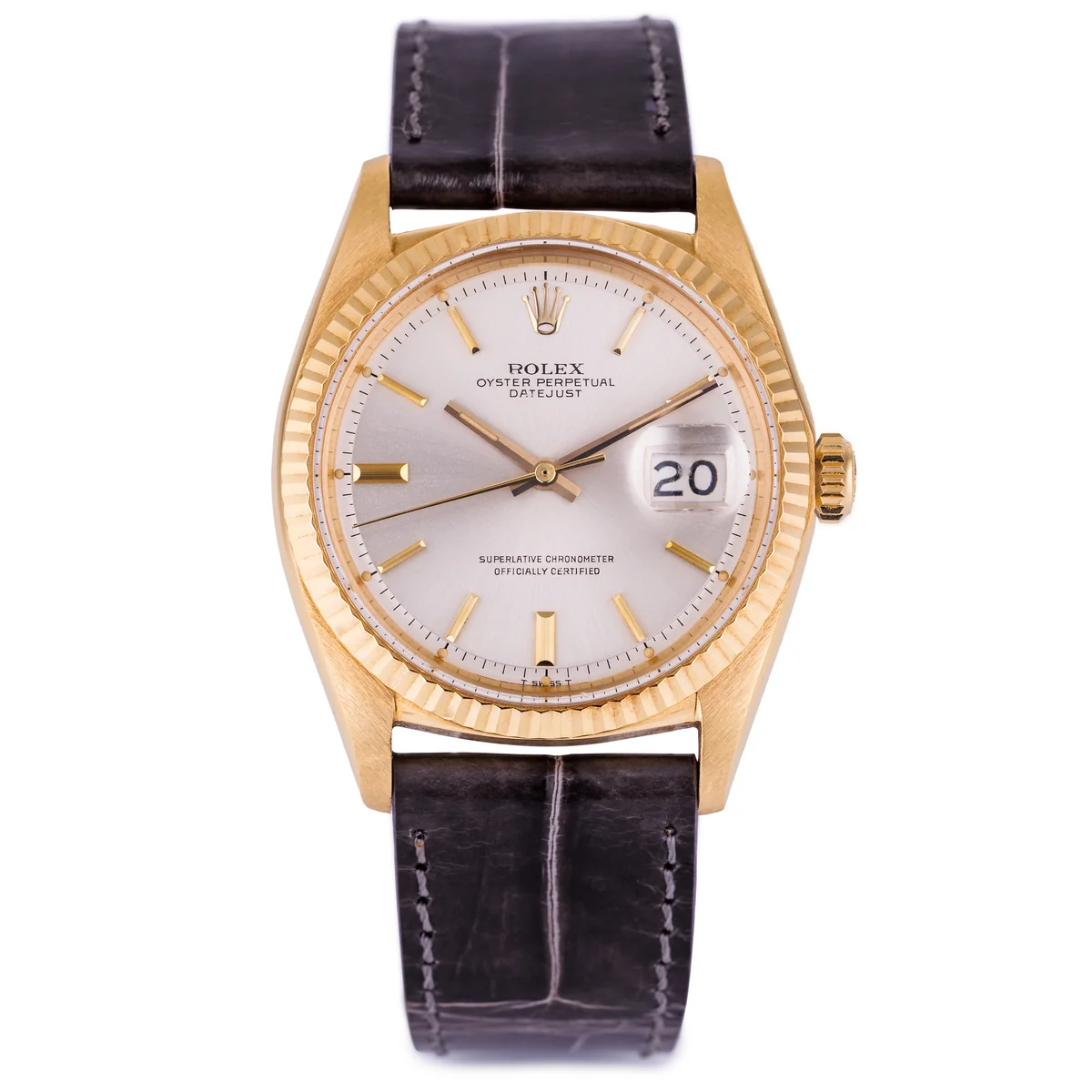 Rolex Datejust | Ref. 1601/8 | Quadrante argentato | 36 mm | Oro giallo 18 carati | 1968 | Con documentazione di manutenzione valida fino al 2023