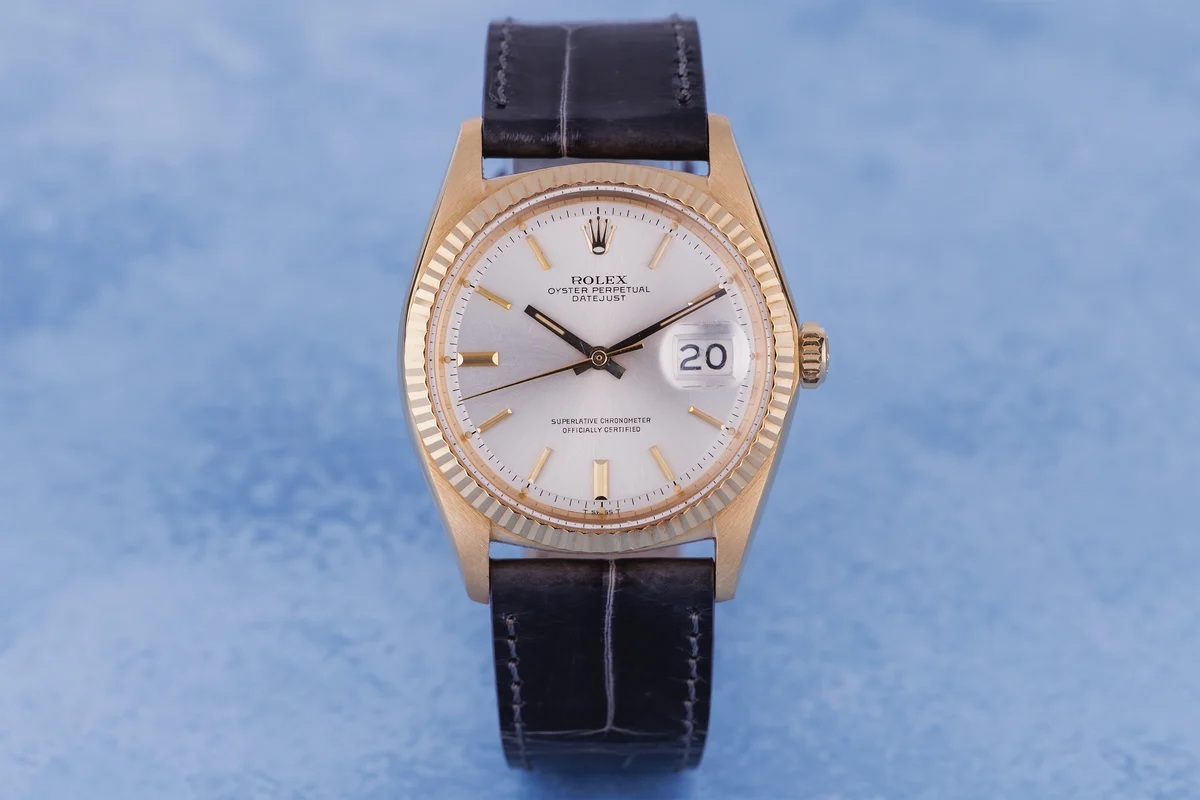 Rolex Datejust | Ref. 1601/8 | Quadrante argentato | 36 mm | Oro giallo 18 carati | 1968 | Con documentazione di manutenzione valida fino al 2023
