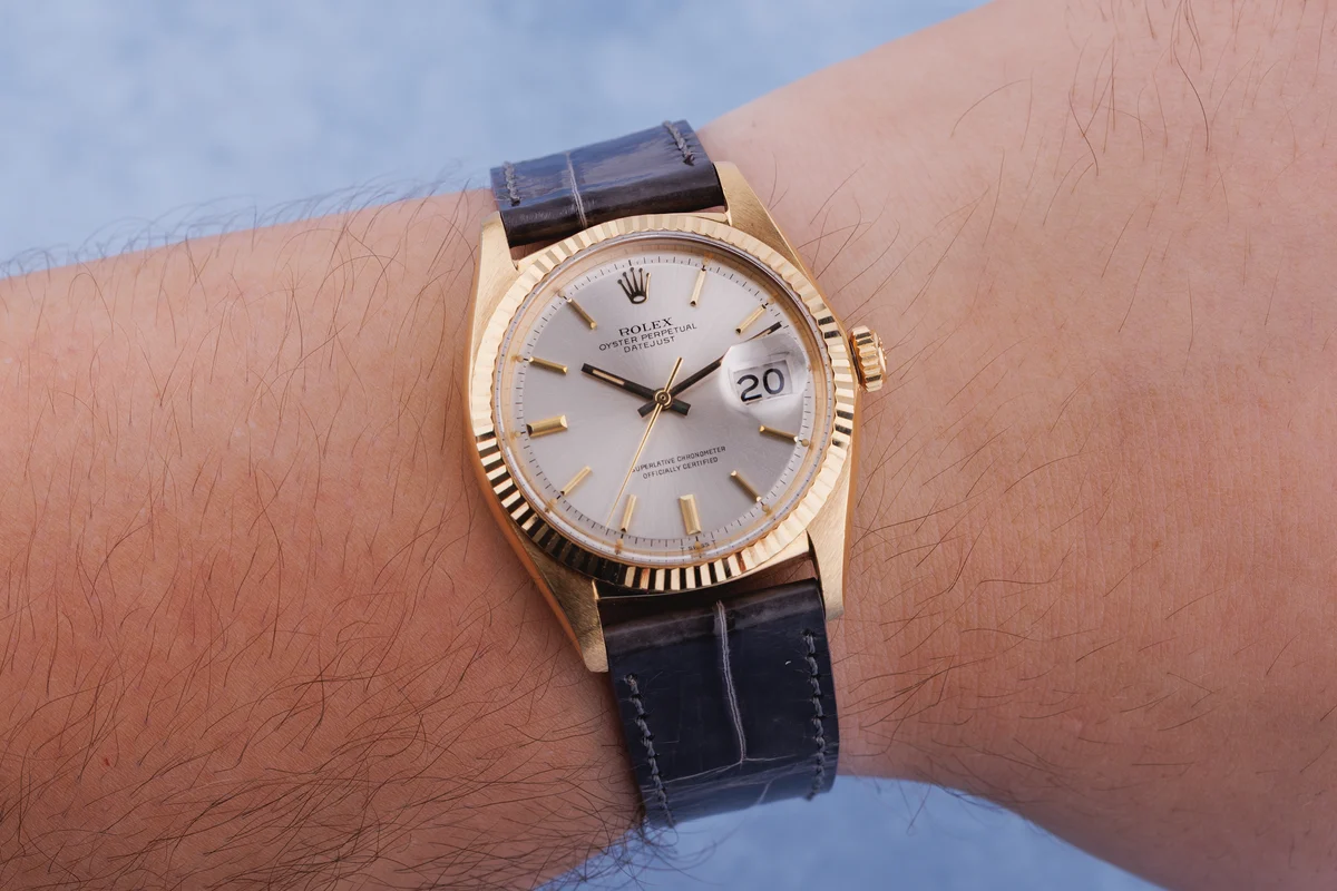 Rolex Datejust | Ref. 1601/8 | Quadrante argentato | 36 mm | Oro giallo 18 carati | 1968 | Con documentazione di manutenzione valida fino al 2023