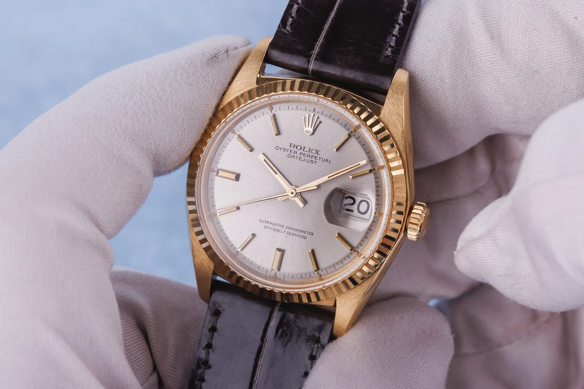 Rolex Datejust | Ref. 1601/8 | Quadrante argentato | 36 mm | Oro giallo 18 carati | 1968 | Con documentazione di manutenzione valida fino al 2023