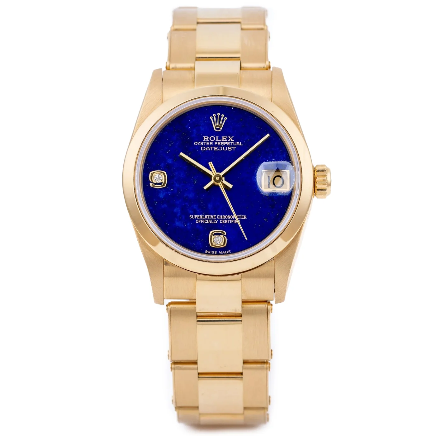 Rolex Datejust | REF. 68248 | 31 mm | Quadrante in lapislazzuli con diamanti | Oro giallo 18K | Misura media