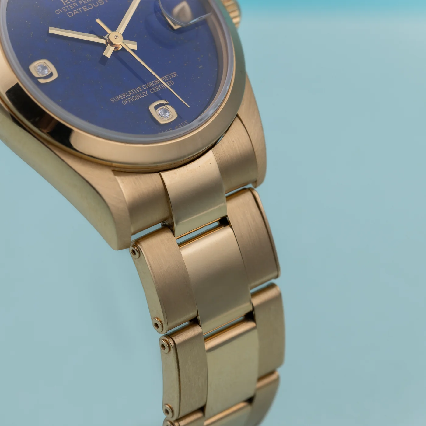 Rolex Datejust | REF. 68248 | 31 mm | Quadrante in lapislazzuli con diamanti | Oro giallo 18K | Misura media
