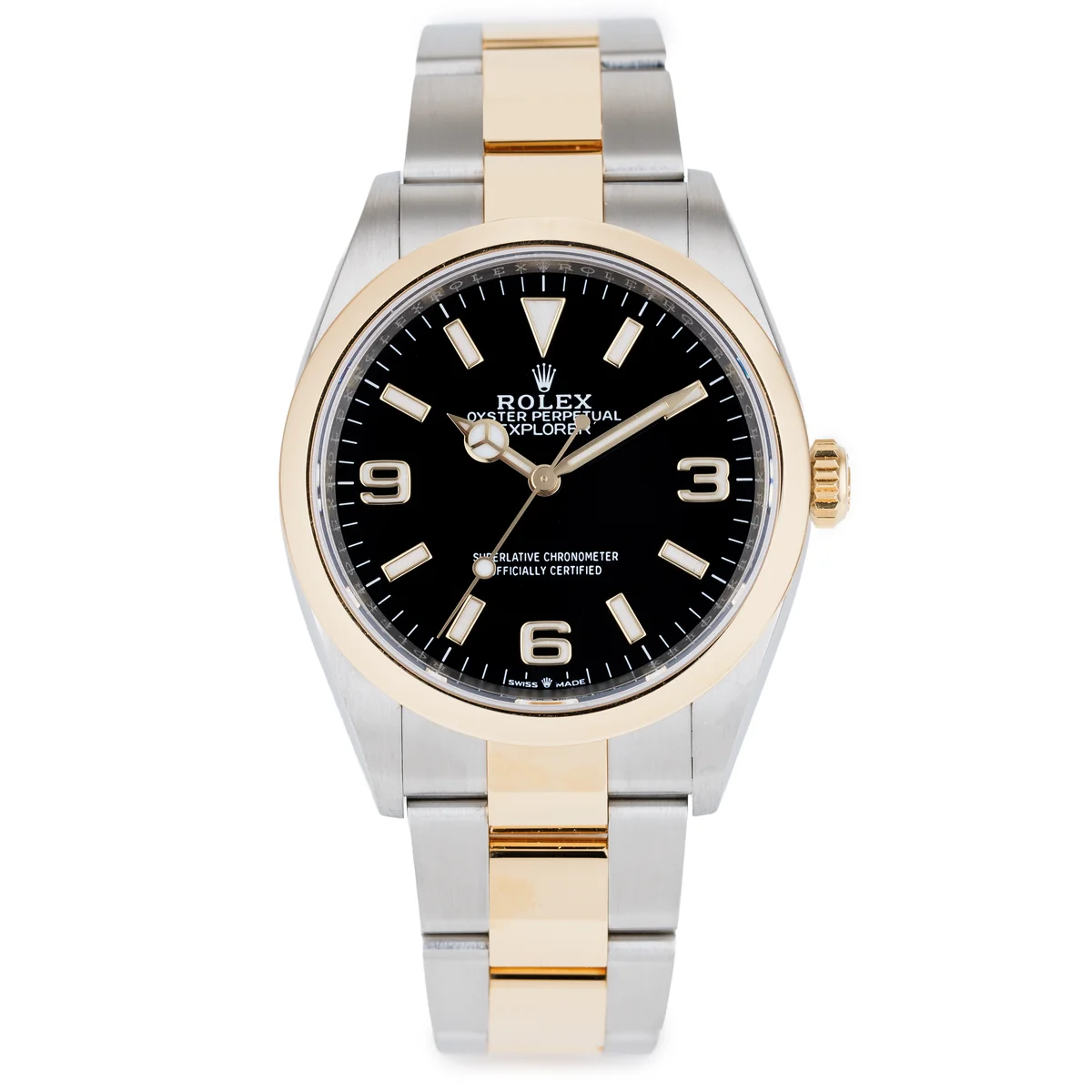 Rolex Explorer 36 | Ref. 124273 | Acciaio Oystersteel e oro giallo 18K | 36 mm | Scatola e documenti originali | 2024