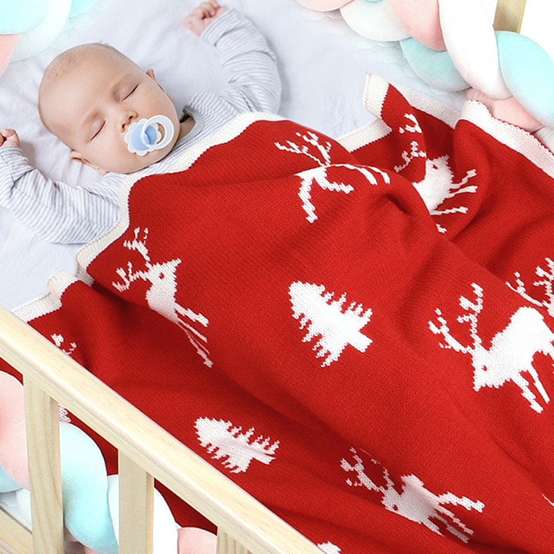 Christmas Newborn Baby Jersey Wrap 100cm x 80cm