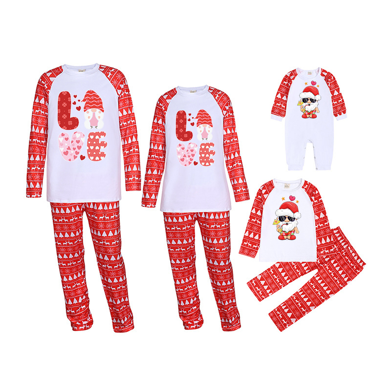 Christmas Parent-Child Family Combination Pajamas Set Love Set