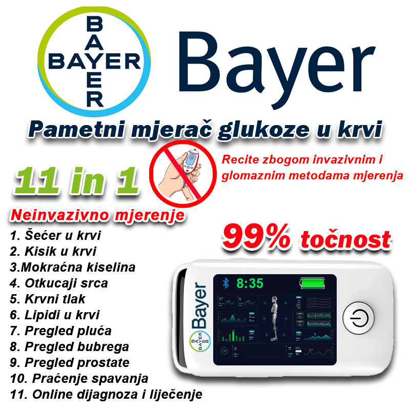 🌈Vremenski ograničena ponuda: 50% popusta🔥【11-u-1】Bayerov najnoviji neinvazivni mjerač glukoze u krvi - inteligentno praćenje zdravlja bez igala.