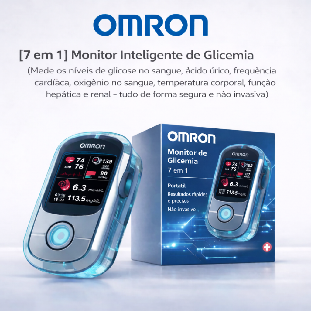 🔥 Acabaram-se as agulhas e a dor! | Medidor de Glicose Sanguínea Não Invasivo Omron™ – Monitorização fácil e precisa da glicemia, onde quer que esteja 🔥