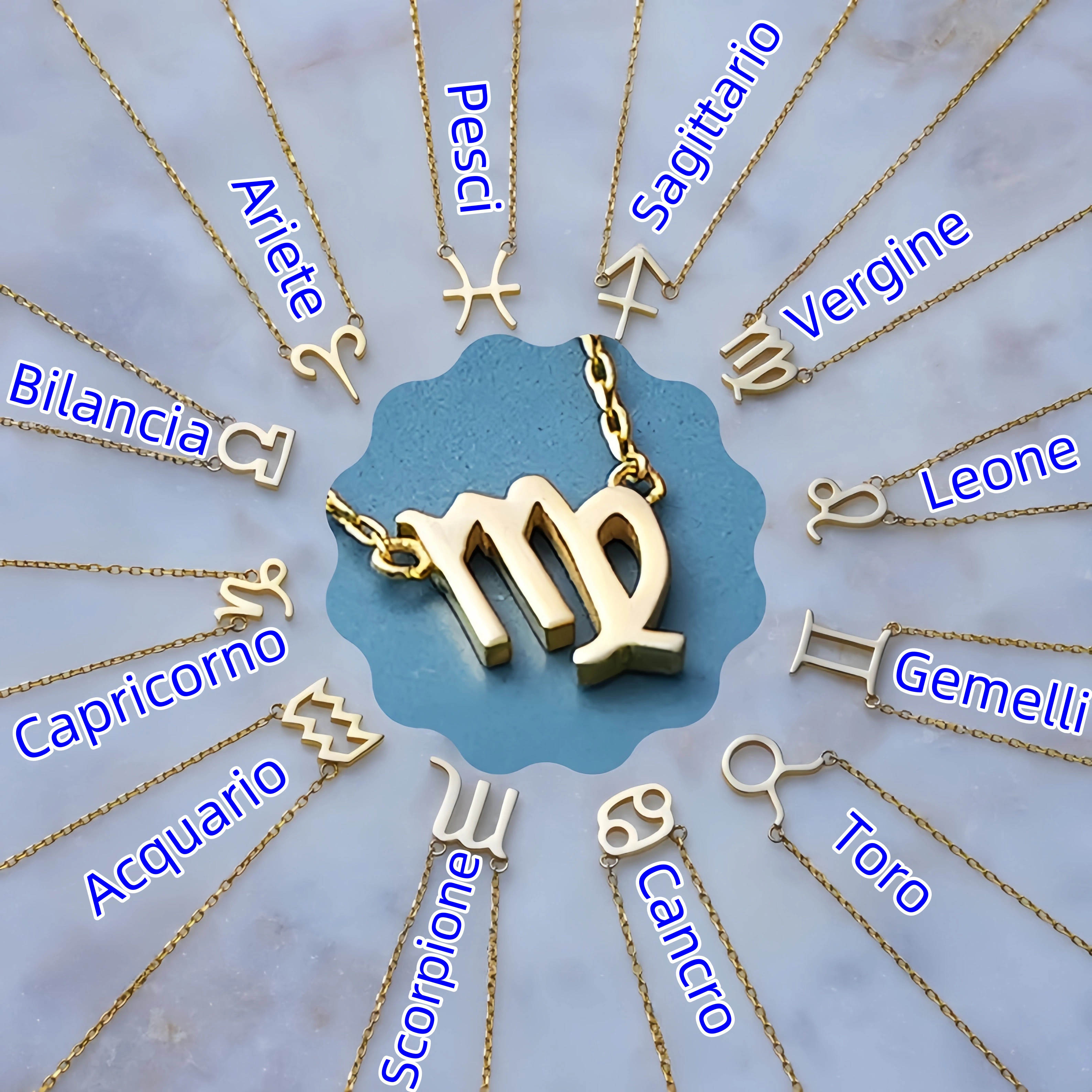 Sconto del 50% su tutto il sito-🌟🌈 Collana esclusiva con segni zodiacali in oro 18 carati ✨🎁 (unisex) regalo perfetto per madre, moglie, marito