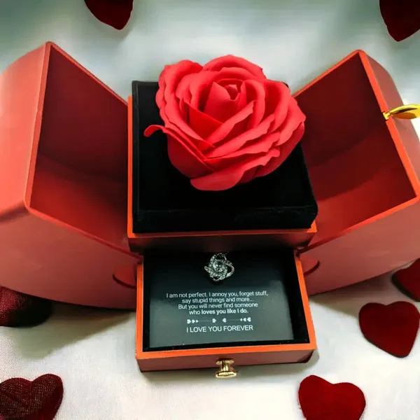 🌹 Náhrdelník z bieleho zlata - Pravá ruža - 🎁 Najlepší darček pre priateľku, milenku, matku