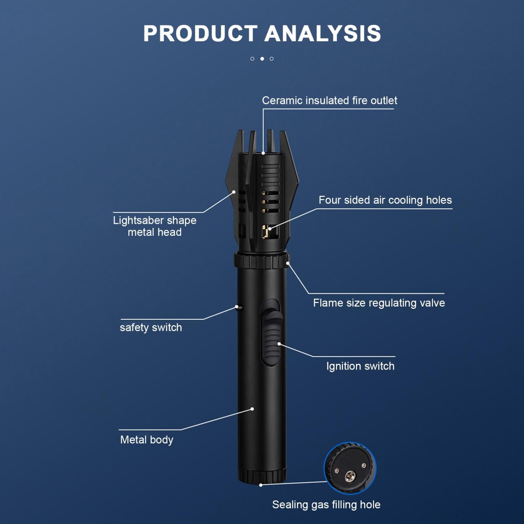 💥💥(FRETE GRATUITO) - Isqueiro de chama de sabre de luz à prova de vento 360°