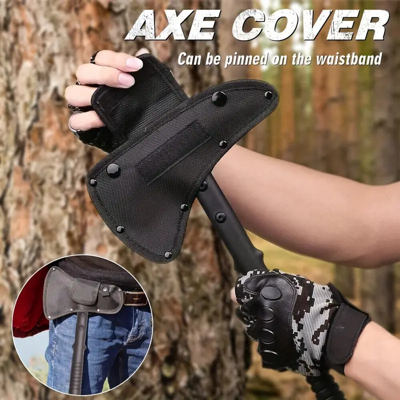 tactical survival axe, tactical survival axe portable camping hatchet with nylon sheath for outdoor hiking emergency birthday gifts christmas gifts details 1
