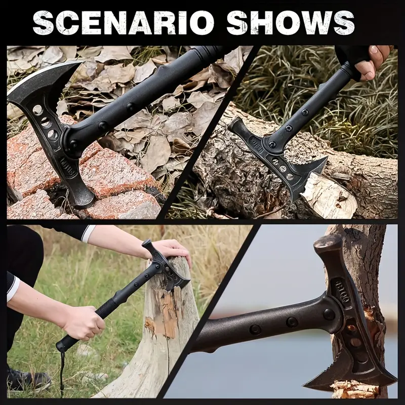 tactical survival axe, tactical survival axe portable camping hatchet with nylon sheath for outdoor hiking emergency birthday gifts christmas gifts details 6