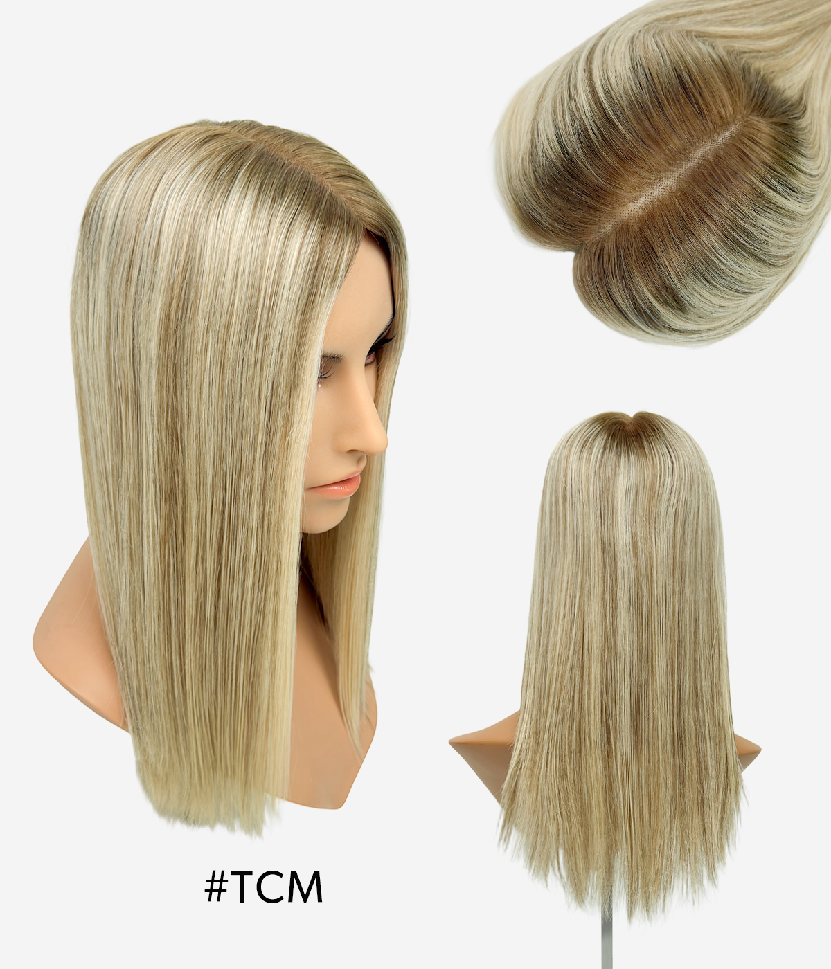 Upgraded 3''x 5'' Bead-in Topper | Flat Top Mono Base | Natural Hairline Bead Installation Hair Topper