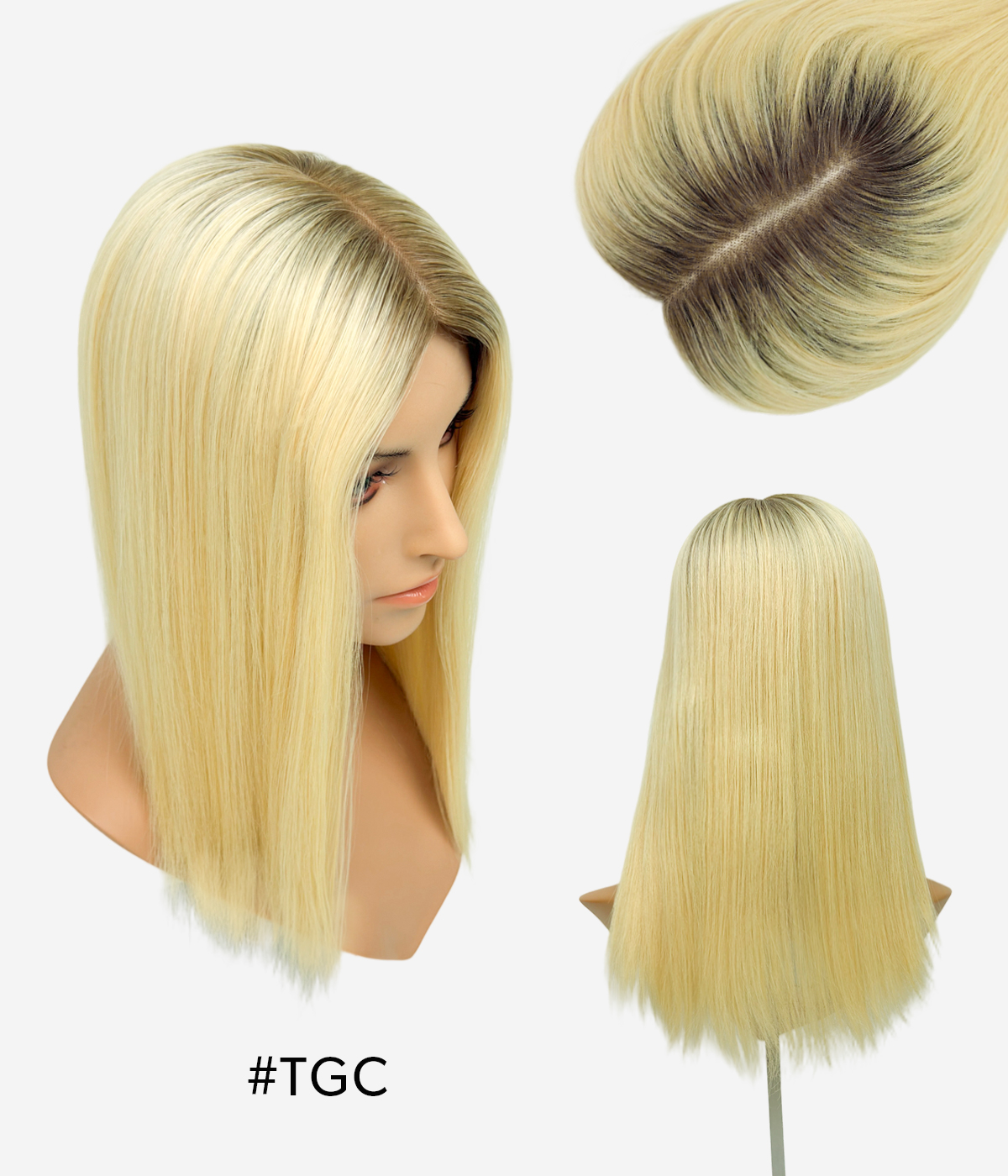 Upgraded 3''x 5'' Bead-in Topper | Flat Top Mono Base | Natural Hairline Bead Installation Hair Topper