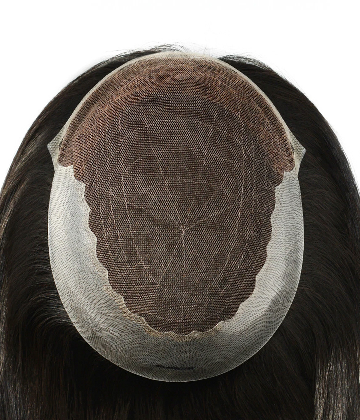 7"x9" French Lace with Polyskin Sides Human Hair Topper | Breathable, Natural Hairpiece for Women’s Hair Loss