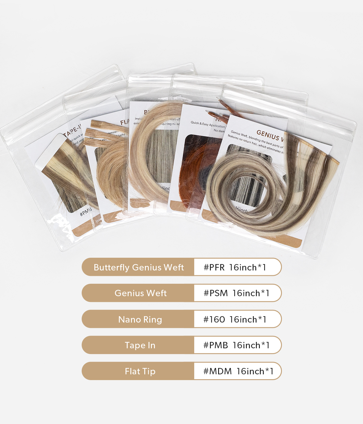 Goodyard Elegance Hair Extensions Sample Pack