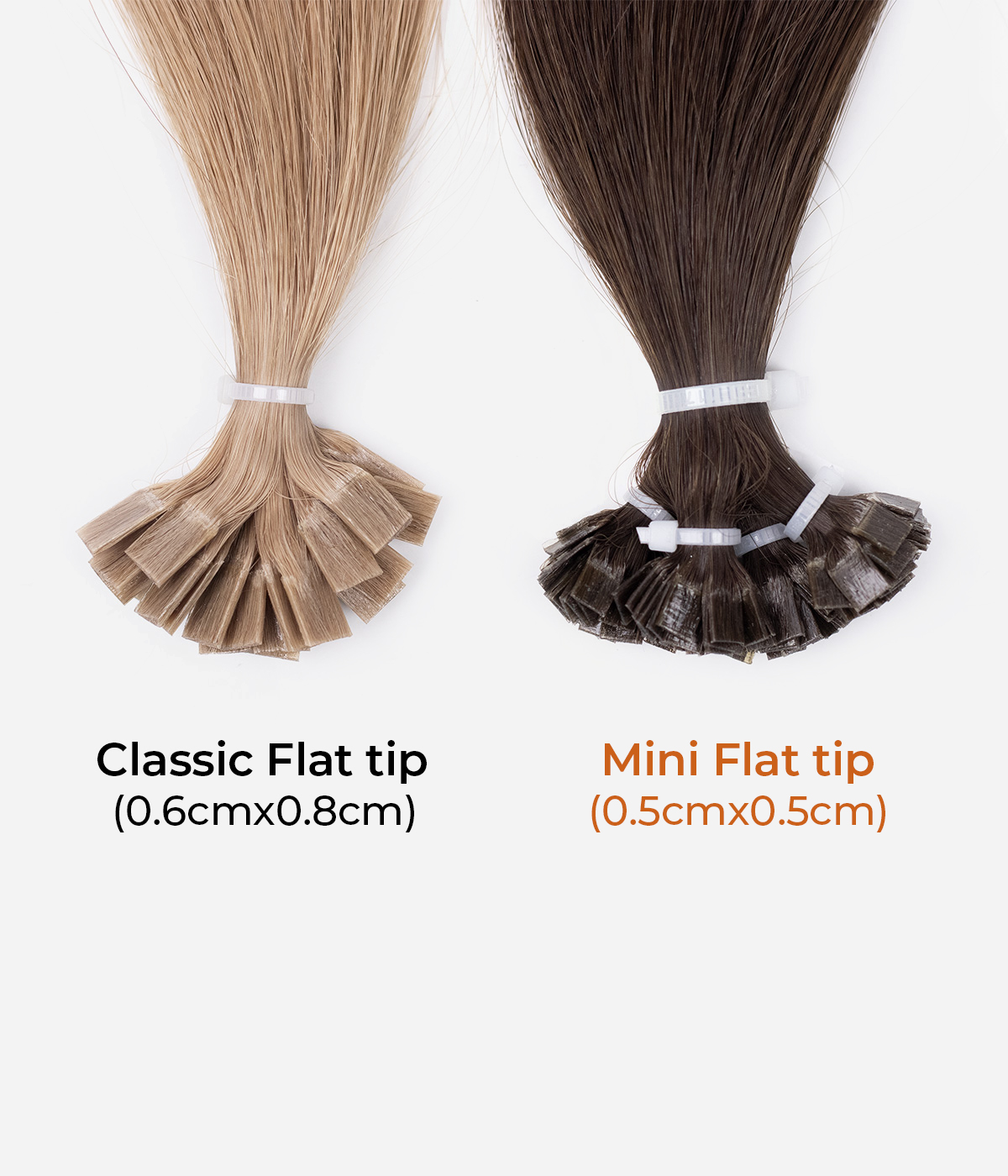 Delux Keratin Fusion Mini Flat tip Bonded Small Size tip 100% Virgin Human Hair Extensions for 50g (0.5g/stand)