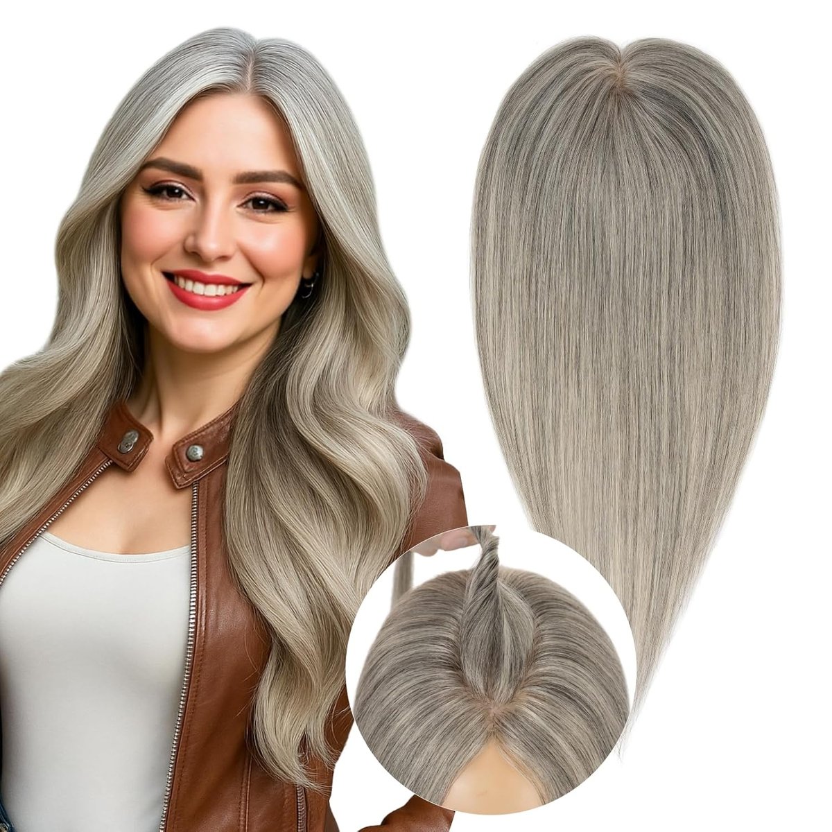 Grey hair topper