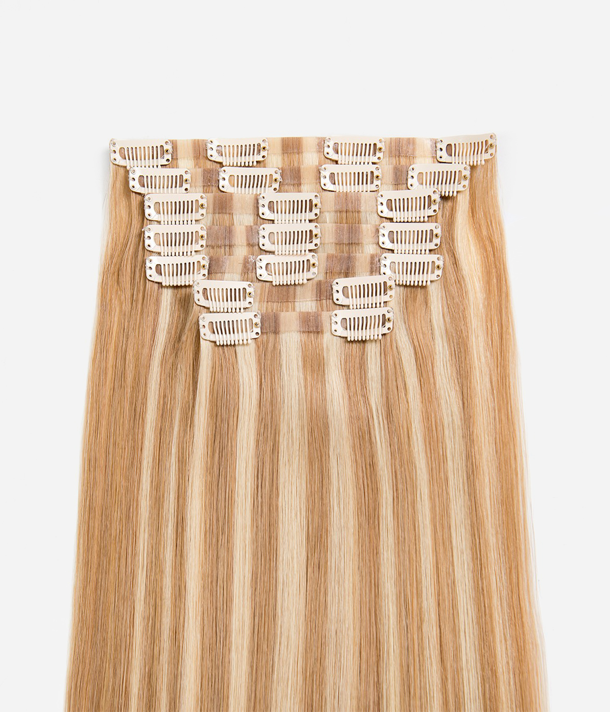 16" 120G 7 Pieces Invisible Clip-in Remy Human Hair Extensions