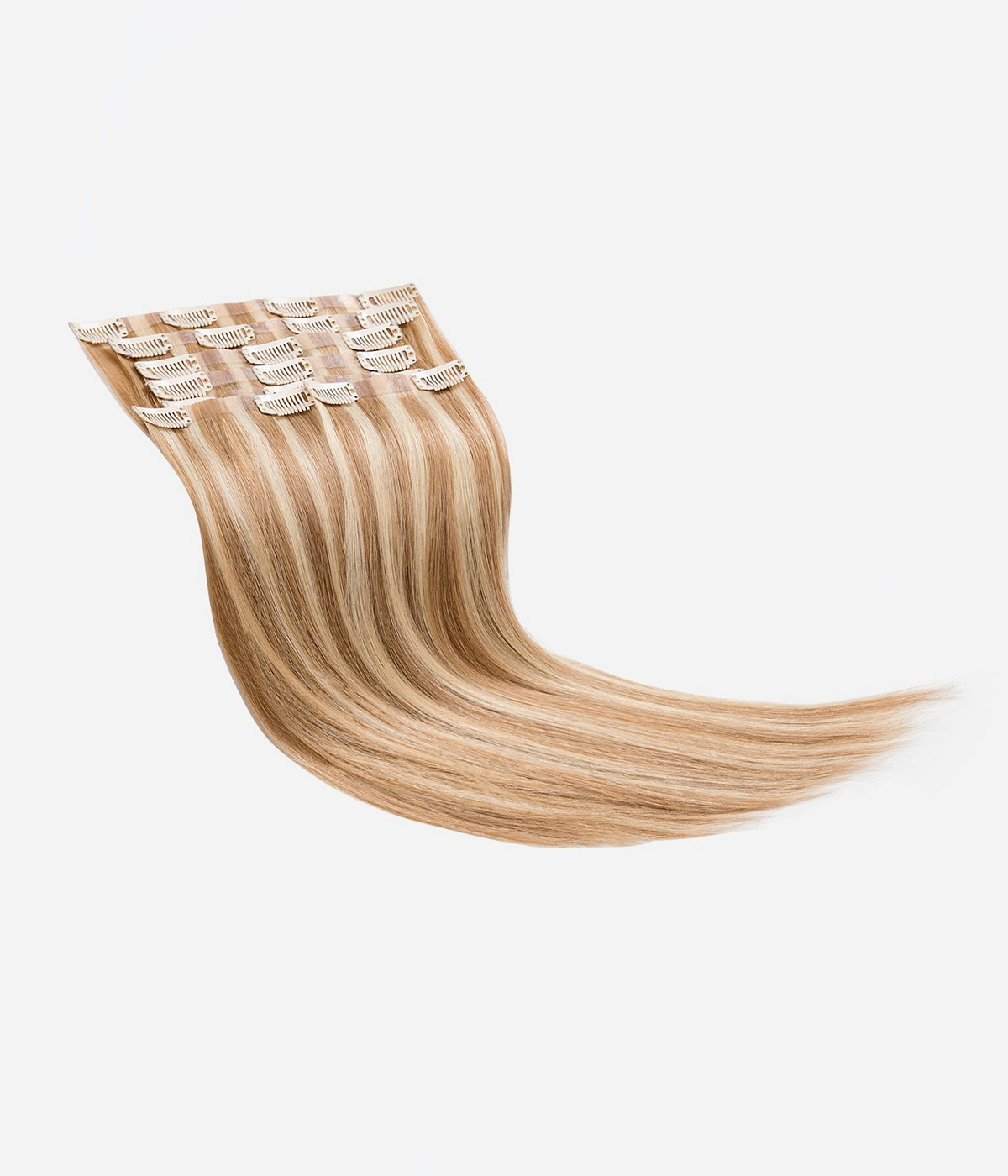 16" 120G 7 Pieces Invisible Clip-in Remy Human Hair Extensions