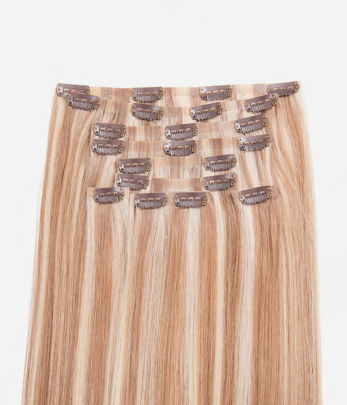 16" 140G 10 Pieces Invisible Clip-in Remy Human Hair Extensions