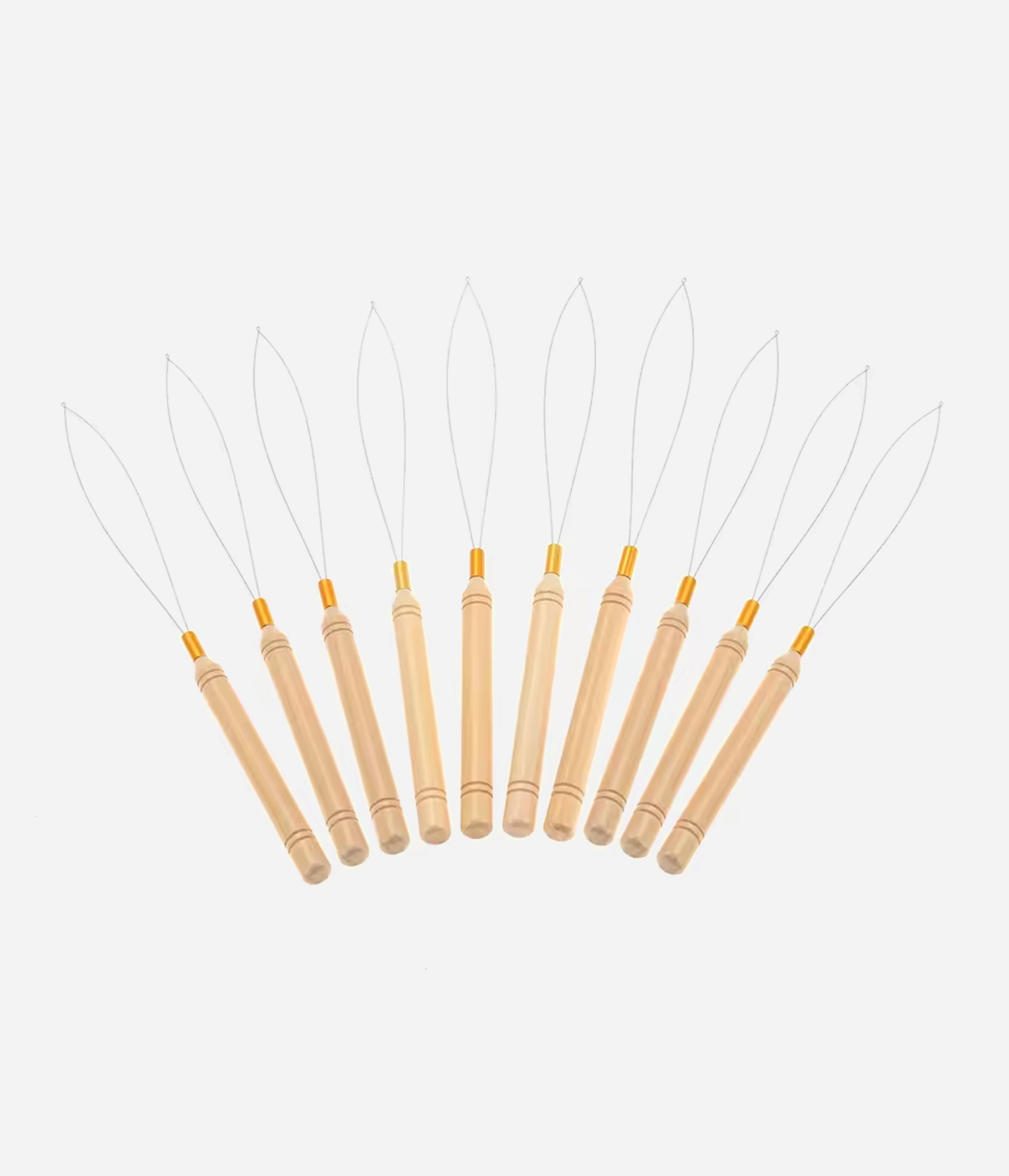 Wooden Loop Needle Bead Device for Micro Ring Nano Ring Hair Extensions Tool