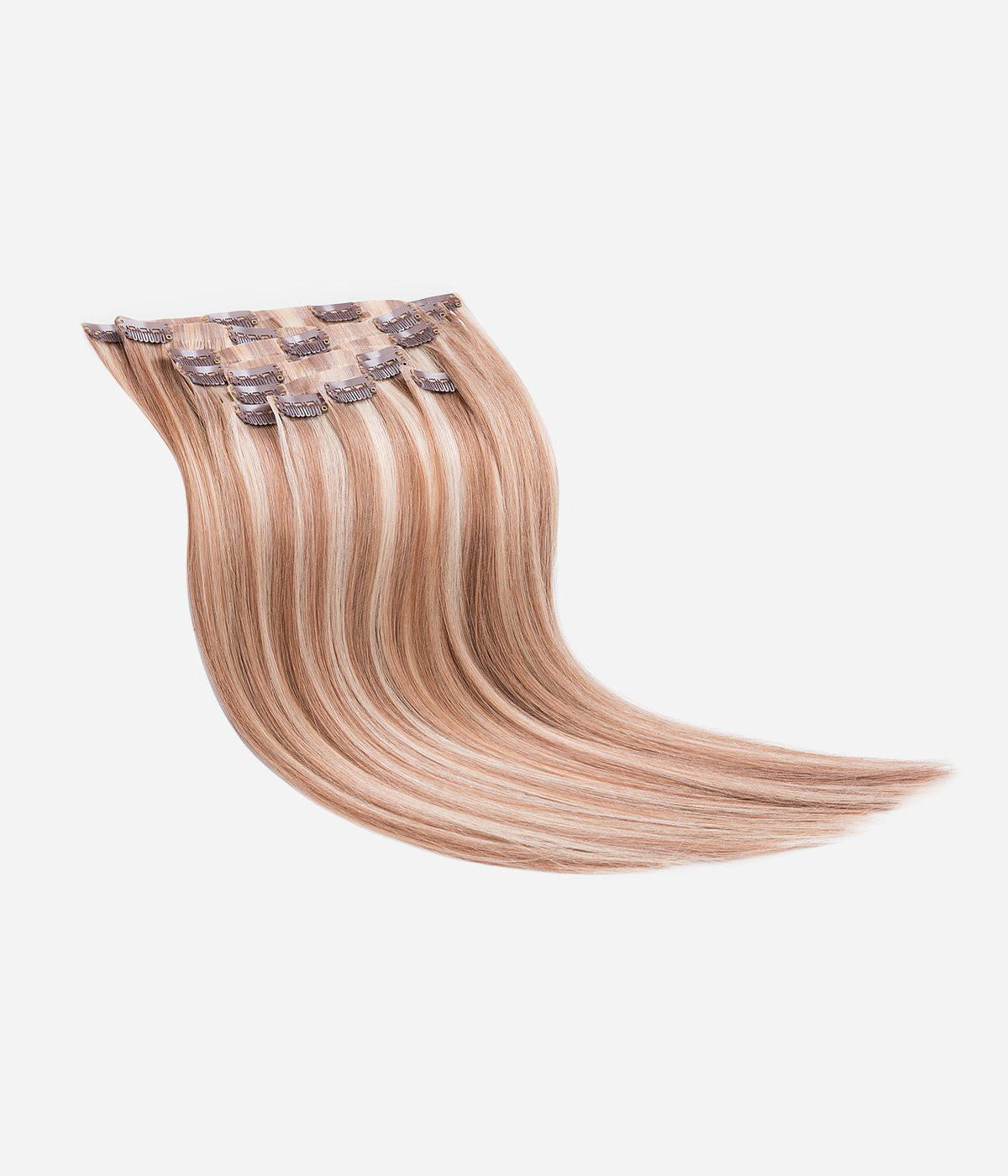 16" 140G 10 Pieces Invisible Clip-in Remy Human Hair Extensions