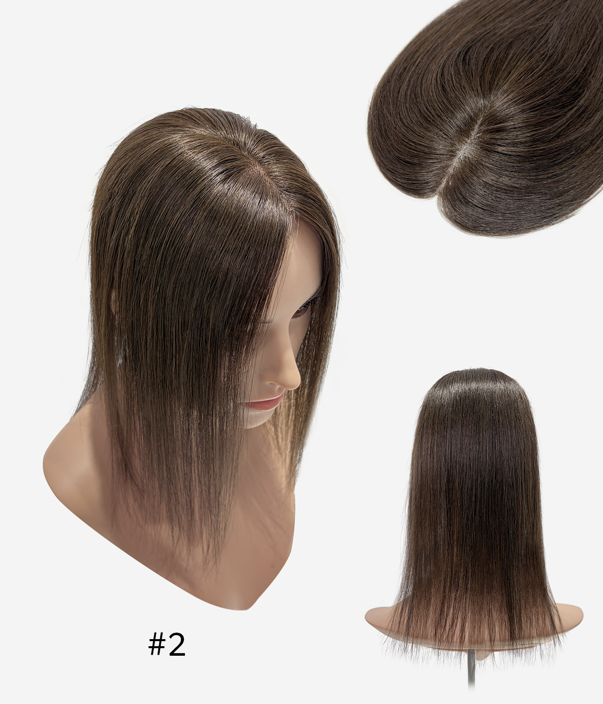 3''X5'' Bead-in Topper | Mono Base | Professional Bead Installation Hair Topper