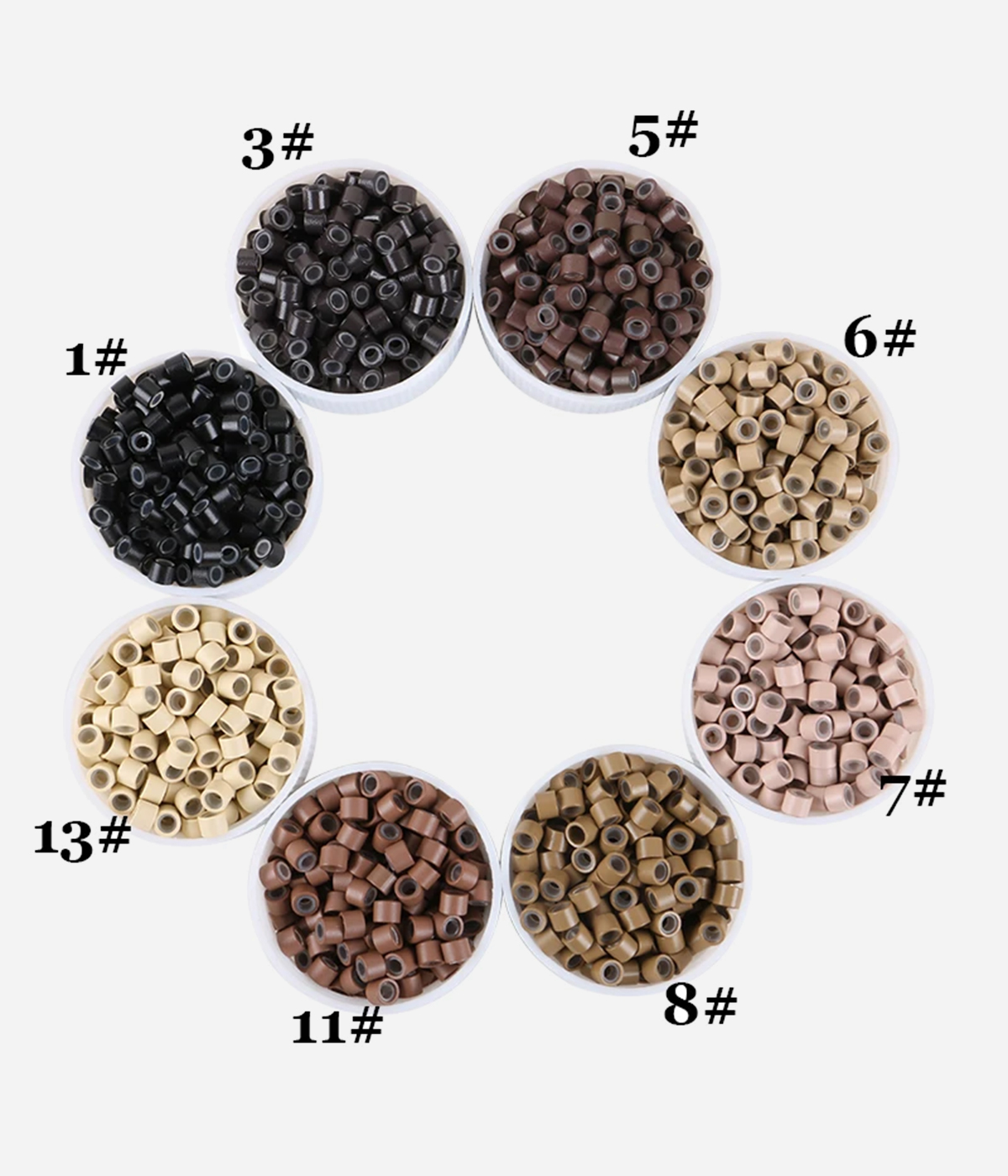 Hair Extension  Aluminum With Silicone  Beads 5.0x3.0x3.0mm