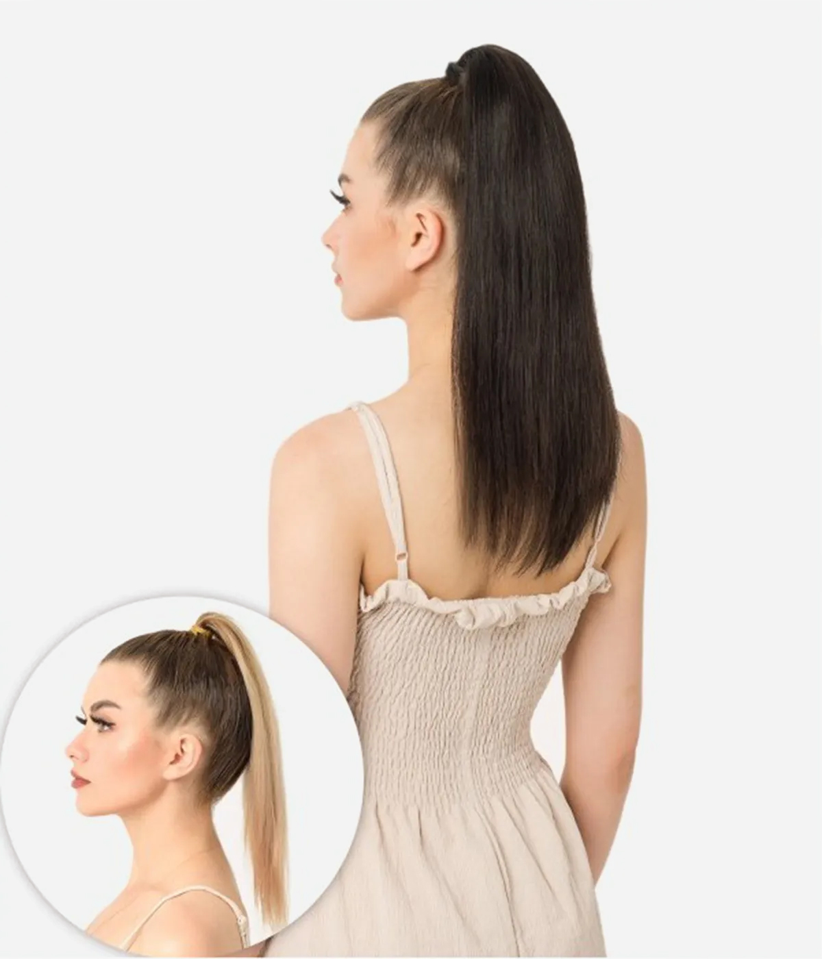 14-20" Wrap Around Human Hair Ponytail Extension