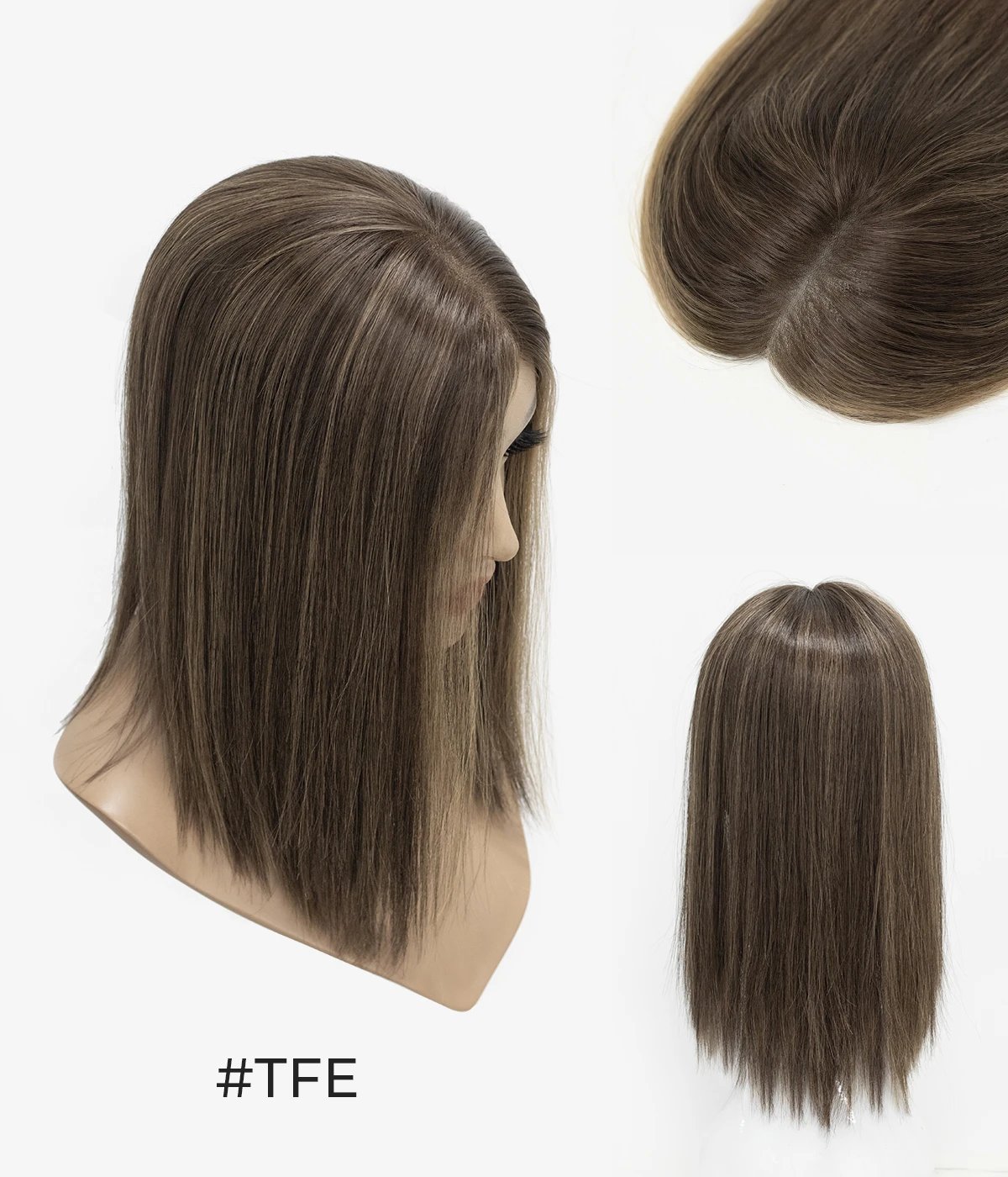 8.5" x 9" No-Trim Lace Human Hair Topperer