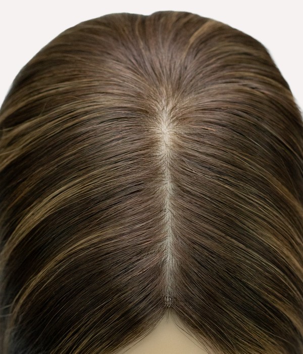 3" × 6" Full Silk | Mesh Integration Hair Topper | 100% Hand-Tied