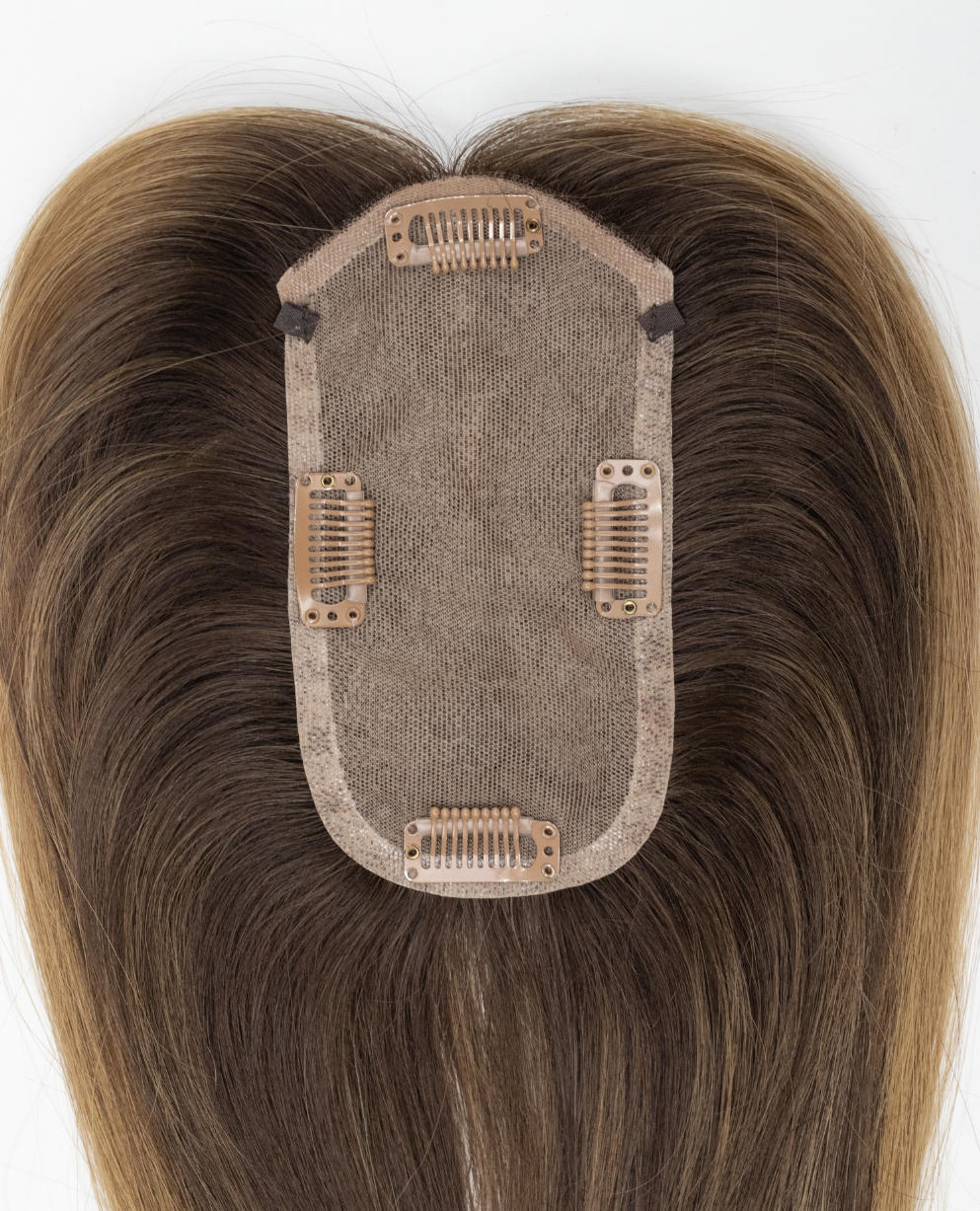 3" × 6" Full Silk | Mesh Integration Hair Topper | 100% Hand-Tied