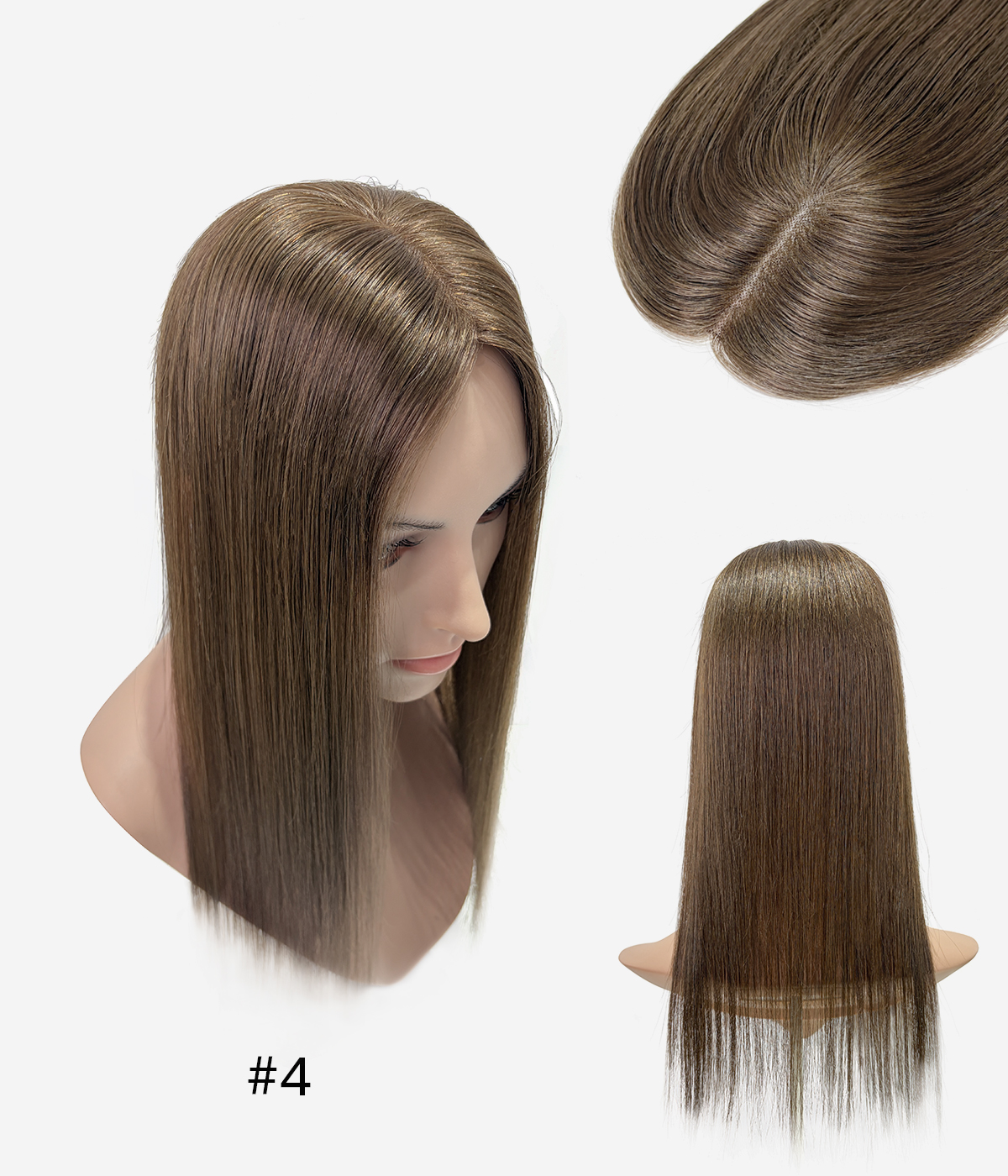 3''X5'' Bead-in Topper | Mono Base | Professional Bead Installation Hair Topper