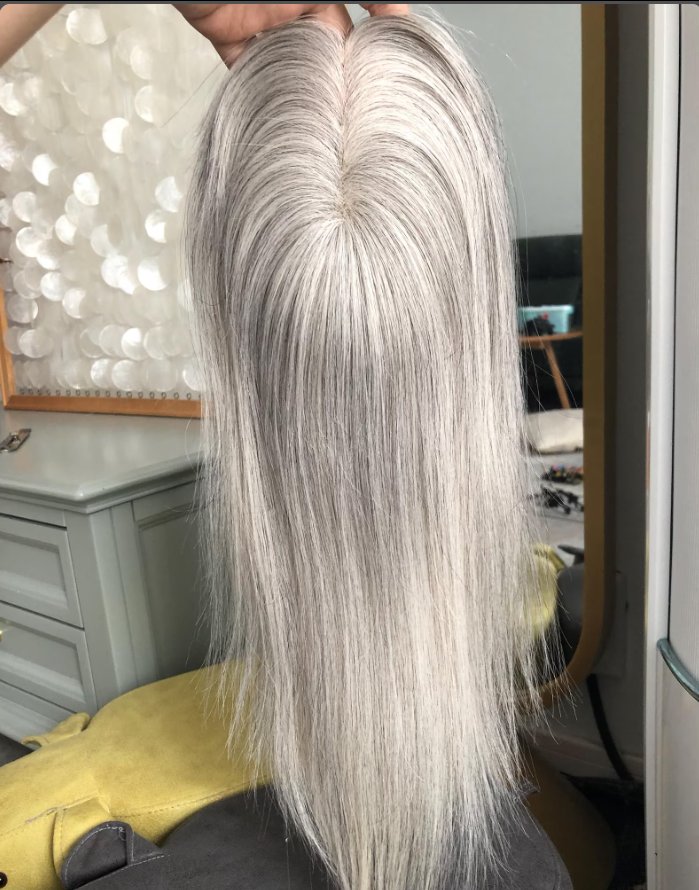 Grey hair topper
