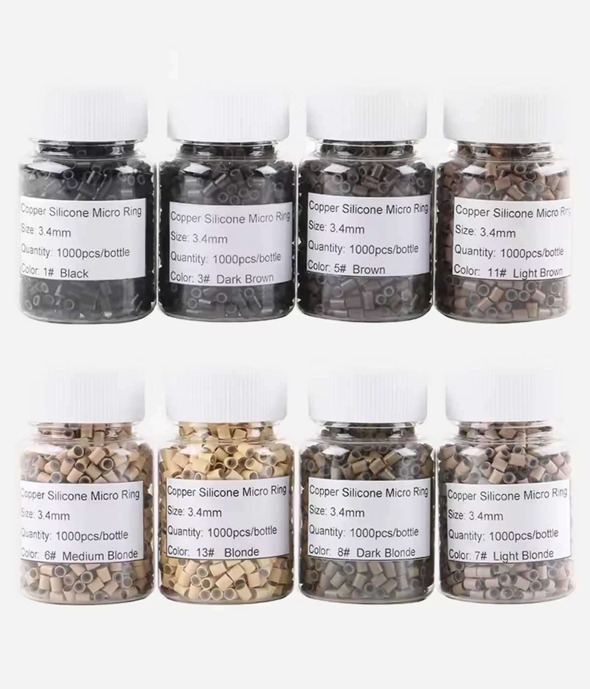 Hair Extension Copper Beads With Silicone 3.4x2.0x4.0mm