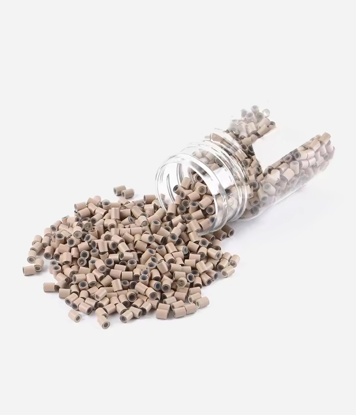 Hair Extension Copper Beads With Silicone 3.4x2.0x4.0mm