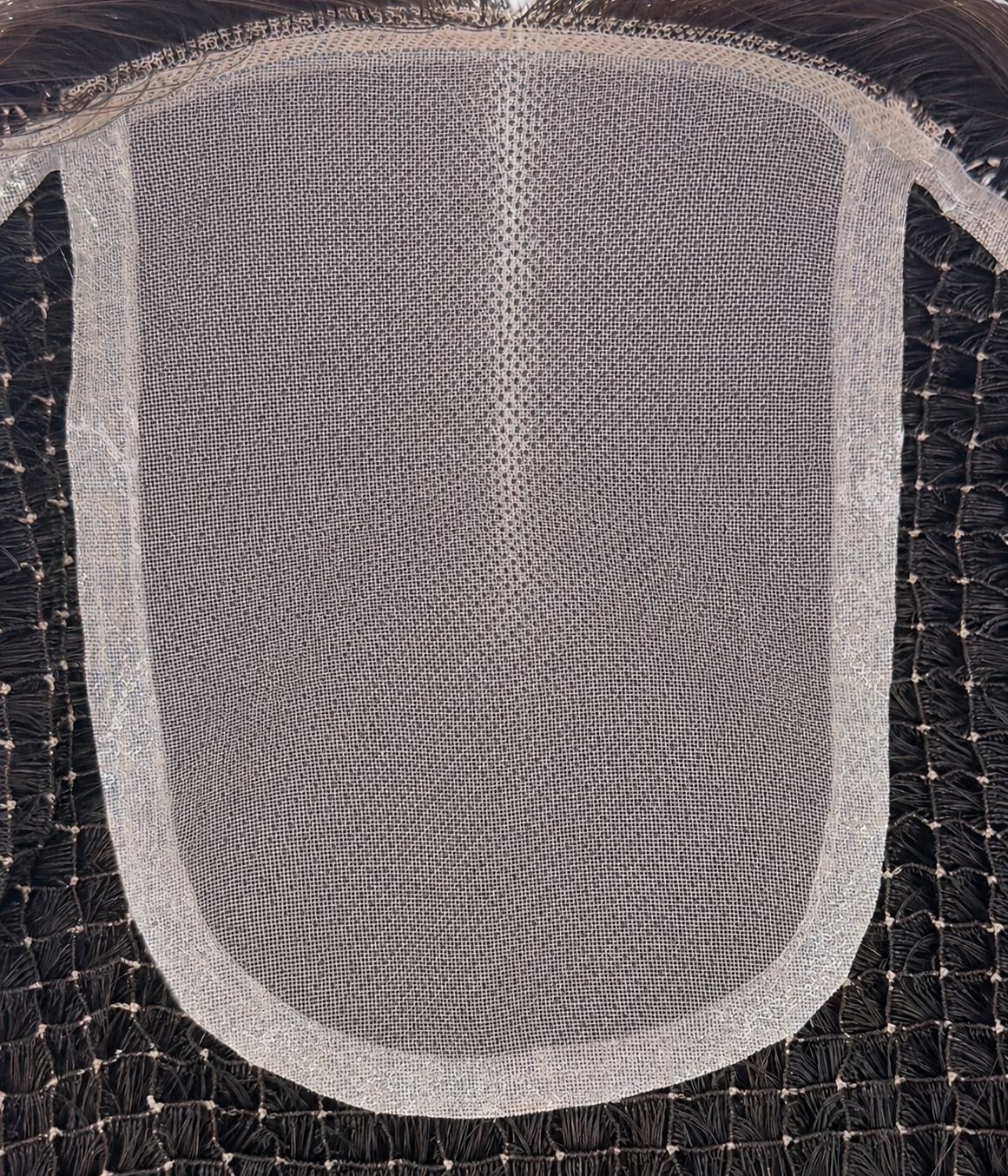 6"x6" Fishnet Mono Hair Topper | Hybrid Mono Top + Fishnet Base | Breathable Hair Integration Topper